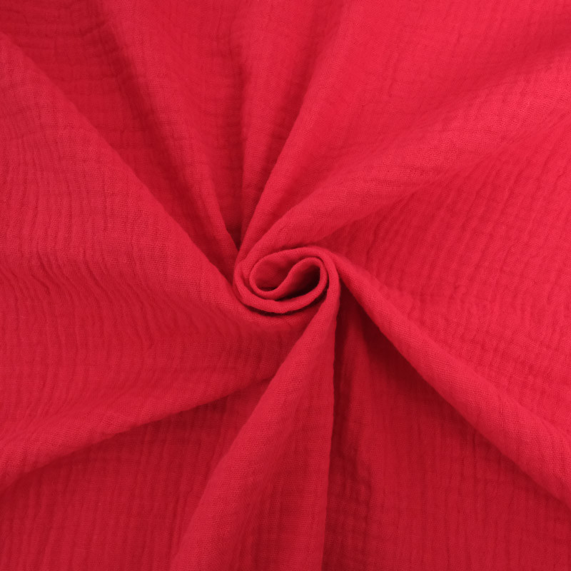 Double Gaze Unie 135CM rouge - Maison Klem